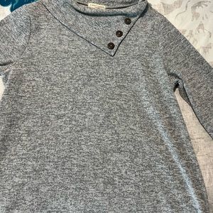 First Look black white stripe knit sweater with brown elbow patches small S B93